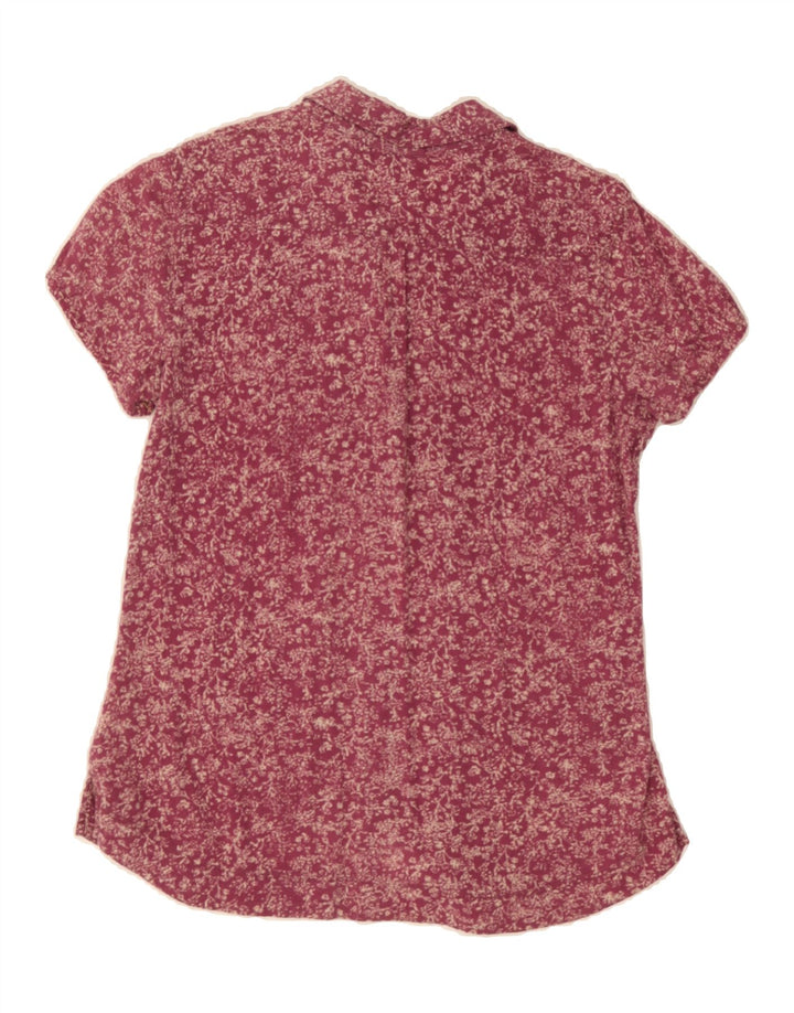 EDDIE BAUER Womens Seattle Abstract Pattern Shirt UK 12 Medium Purple Vintage Eddie Bauer and Second-Hand Eddie Bauer from Messina Hembry 