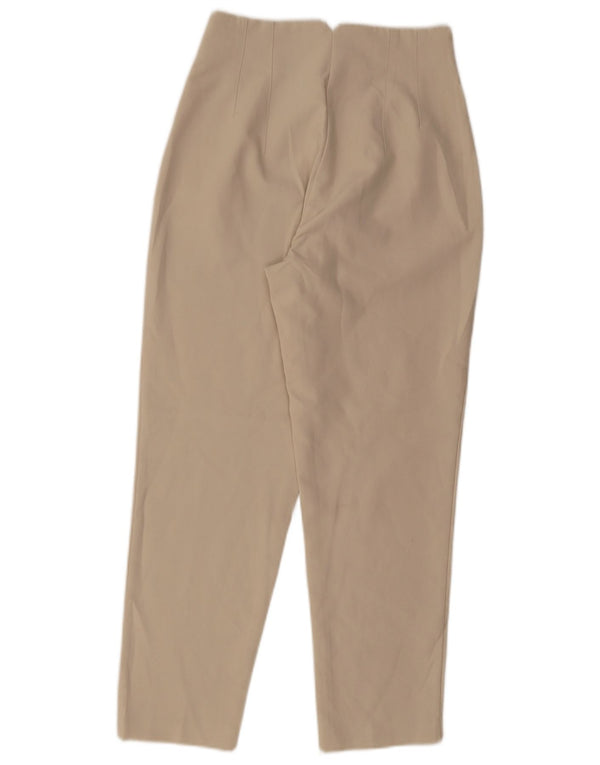 Zara Kvinder Højtaljet Tapered Cropped Bukser Small W26 L26 Beige