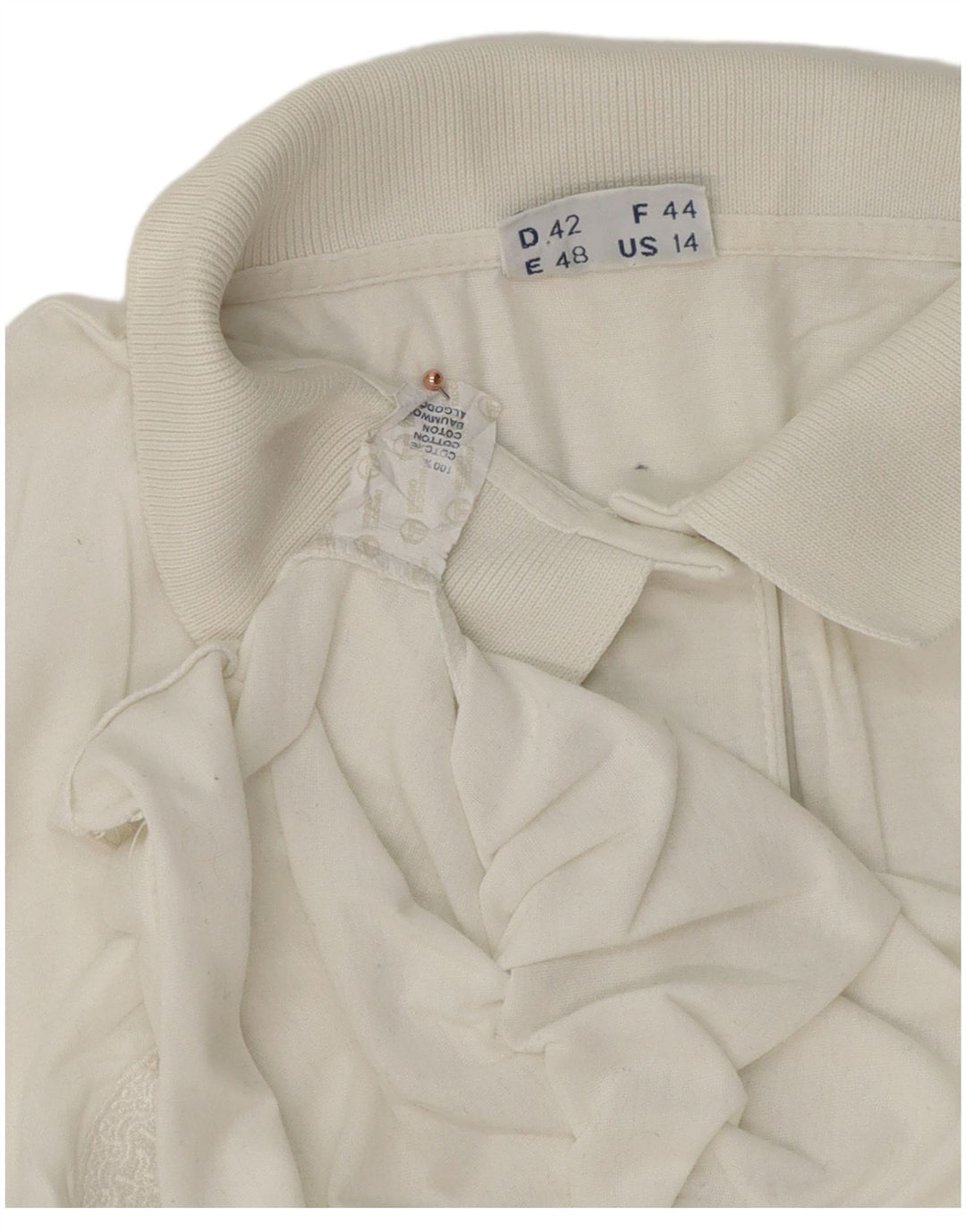 Sergio Tacchini Dame Polo Shirt US 14 XL Hvid Bomuld