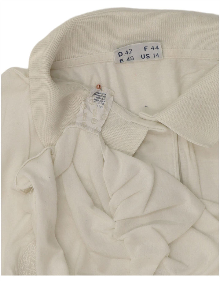 Sergio Tacchini Dame Polo Shirt US 14 XL Hvid Bomuld