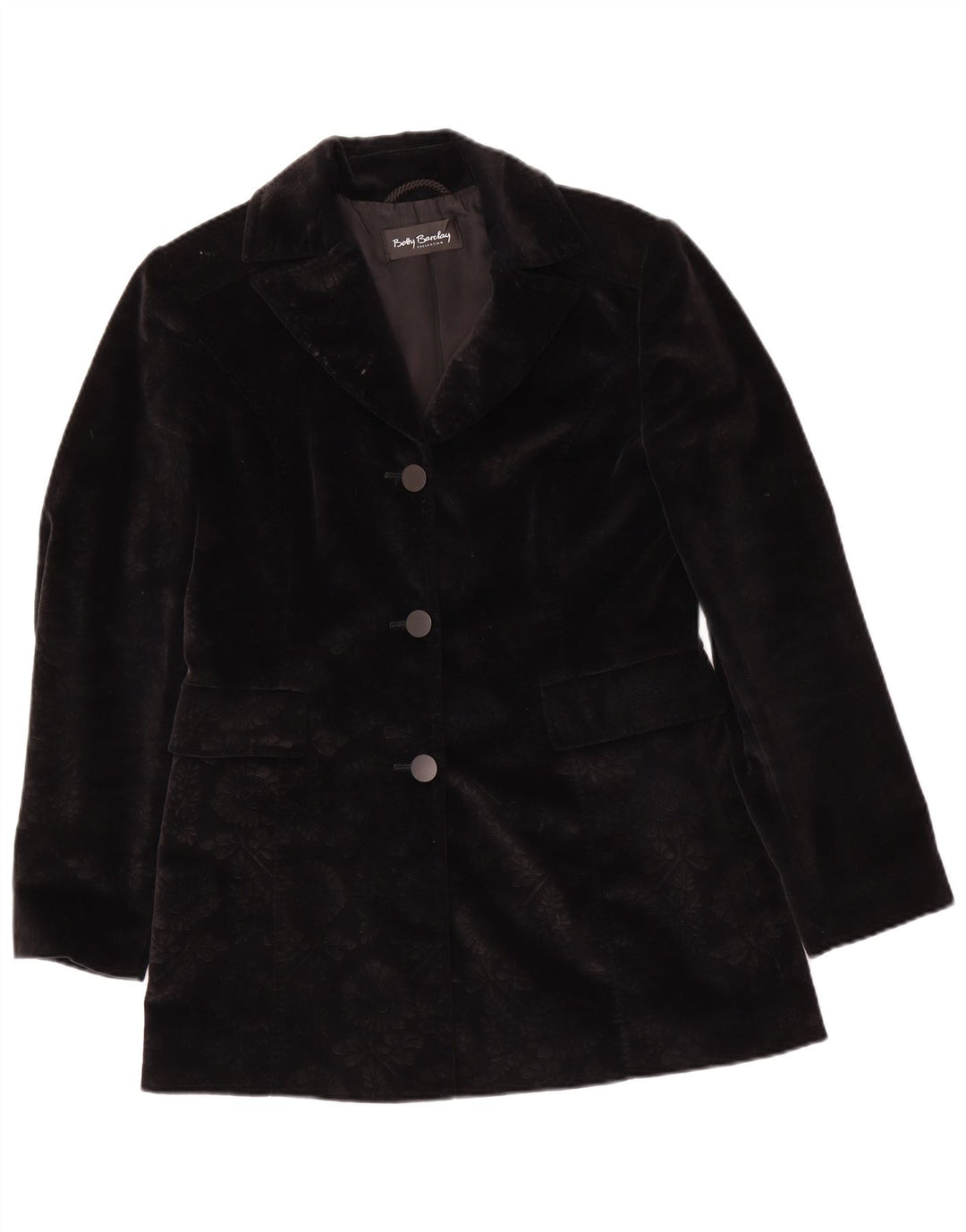 Betty Barclay Dame 3 Button Blazer Jacket UK 12 Medium Black Floral