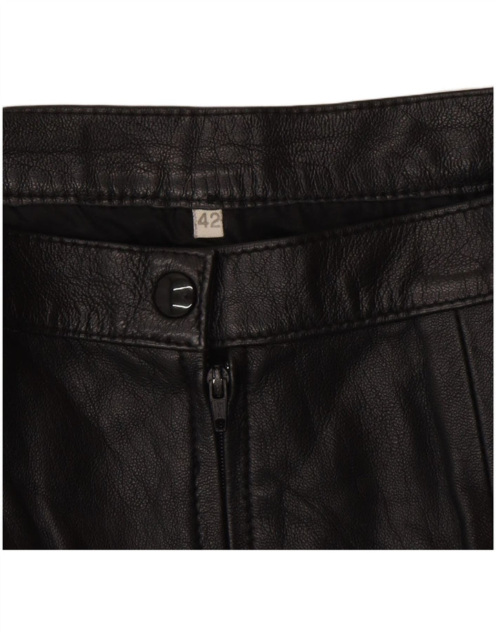 Vintage lædernederdel til kvinder IT 42 Medium W26 Sort