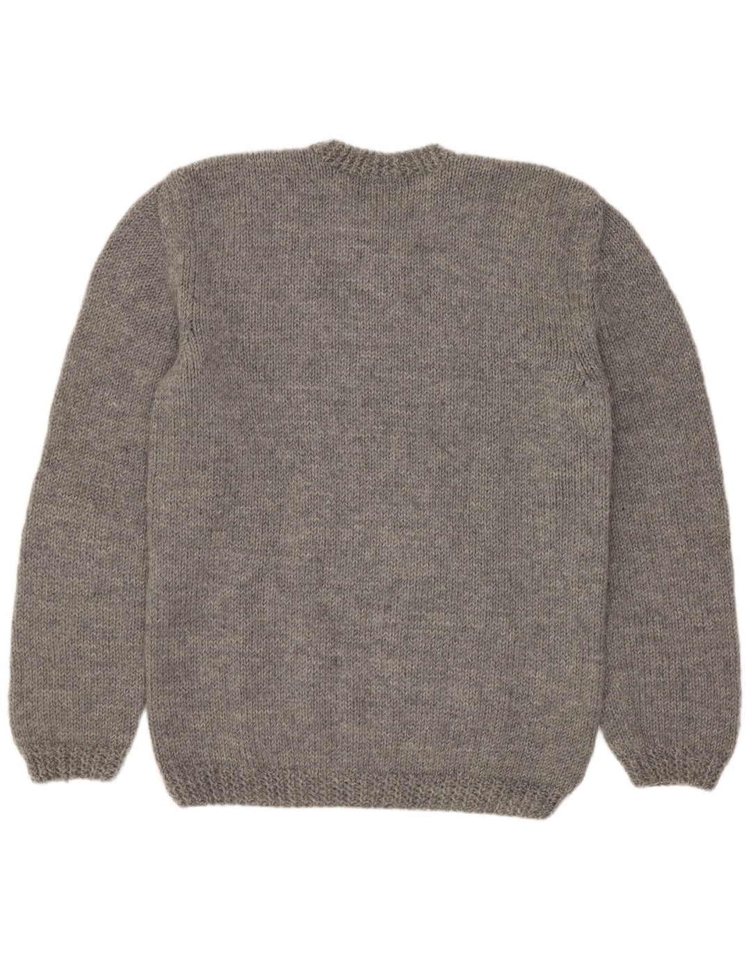 Vintage herre sweater med rund hals, mellemgrå