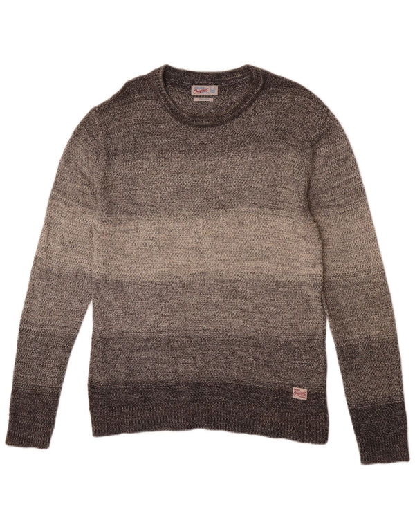 Jack & Jones Herre Regular Fit Boat Neck Jumper Sweater Large Grå Flecked