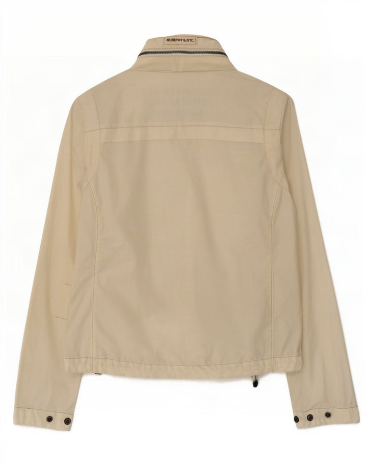 Murphy & Nye Dame Hooded Bomber Jacket UK 10 Small Off White Bomuld