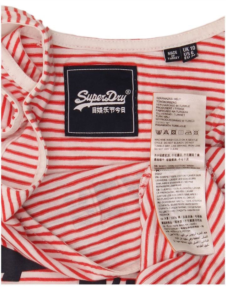 Superdry Grafisk Vest Top UK 10 Små rødstribet bomuld til kvinder