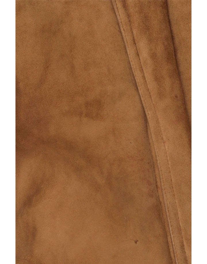 Vintage Shearling-jakke til mænd IT 52 XL brunt læder