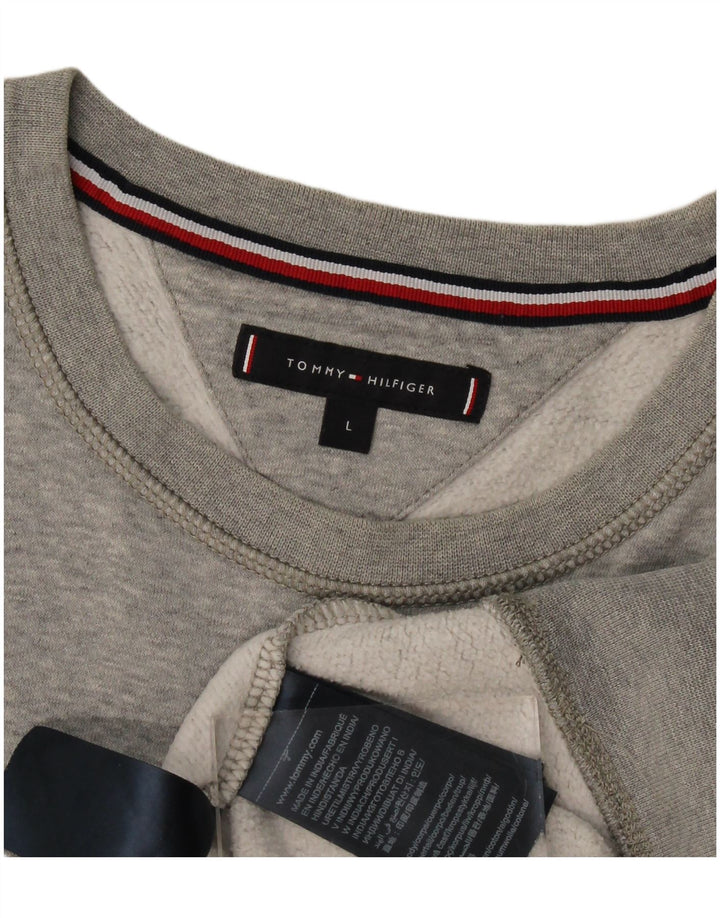 Tommy Hilfiger Herre Grafisk Sweatshirt Jumper Stor Grå Bomuld