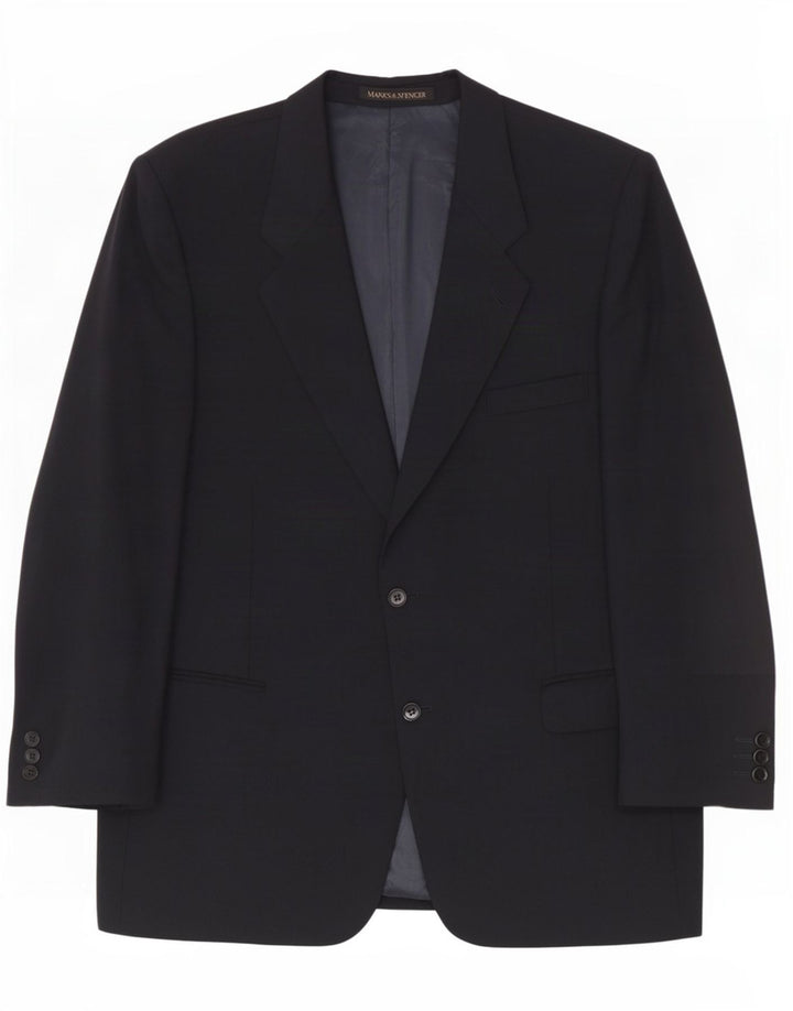 Marks & Spencer Herre 2-knaps blazerjakke UK 44 XL Sort Uld
