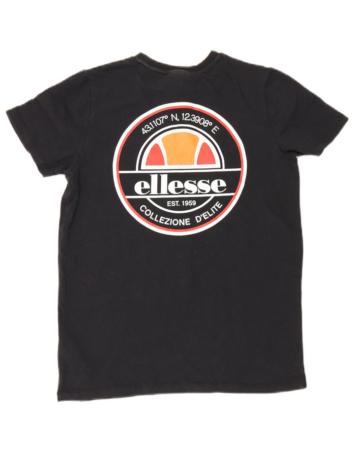 Ellesse Boys Grafisk T-Shirt Top 8-9 År Medium Sort Bomuld