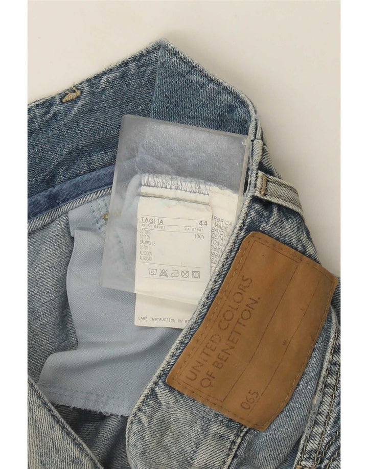 Benetton Dame Mini Denim Nederdel IT 44 Medium W32 Blå Bomuld