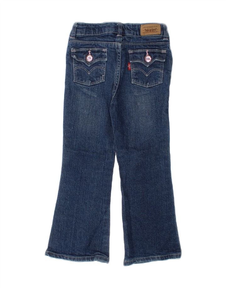 LEVI'S Girls Bootcut Jeans 3-4 Years W20 L16 Navy Blue Cotton Vintage Levi's and Second-Hand Levi's from Messina Hembry 