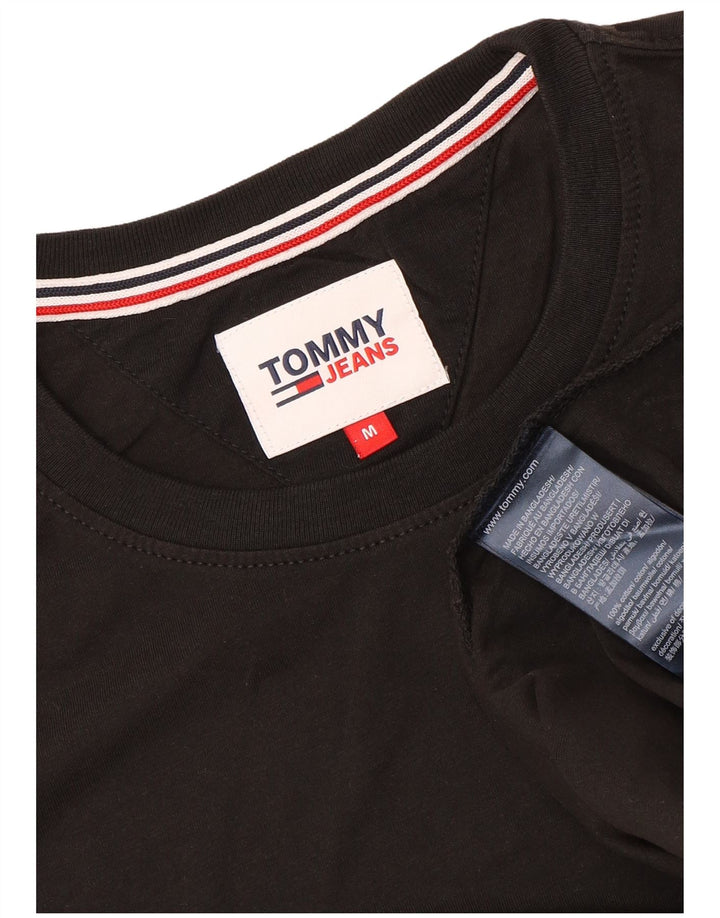 TOMMY HILFIGER Herre T-shirt Top Medium Sort Bomuld