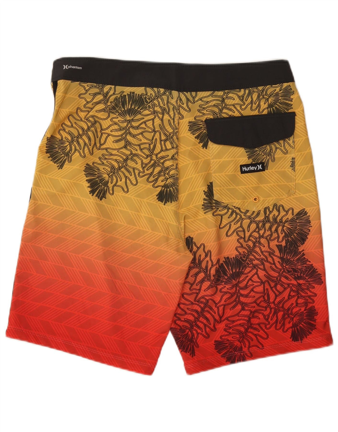 HURLEY Badeshorts til mænd Medium Yellow Floral Polyester