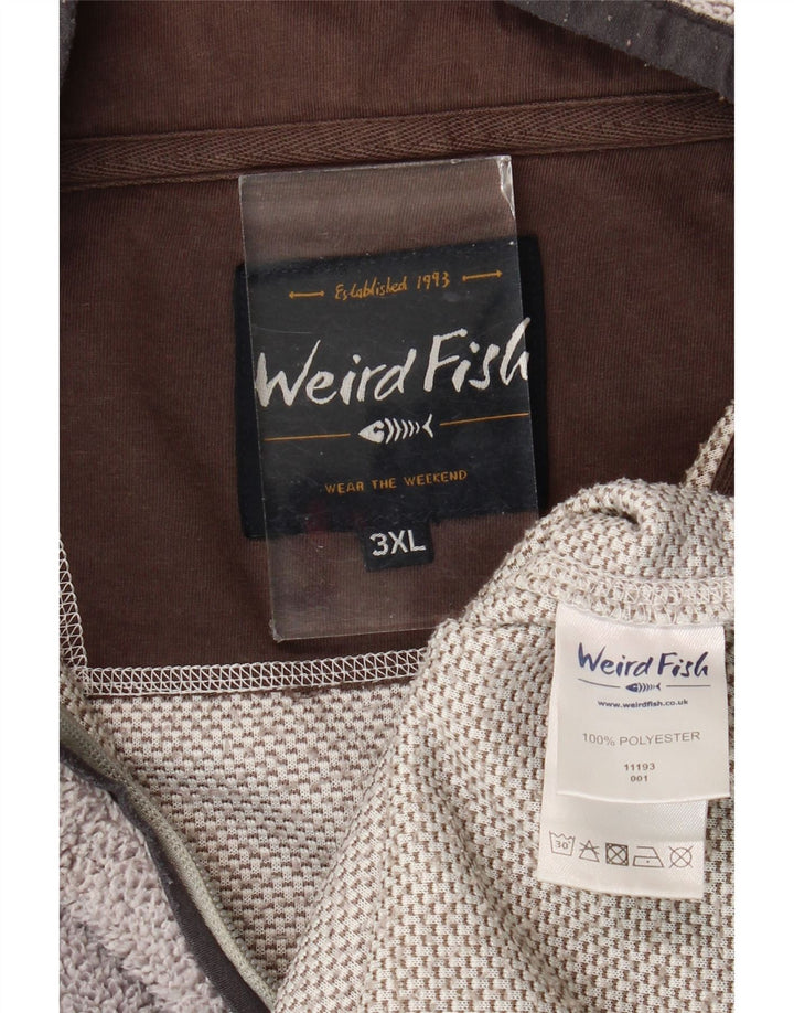 Weird Fish Herre Zip Neck Sweatshirt Jumper 3XL Grå Polyester