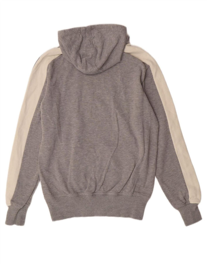 PUMA Mens Hoodie Jumper Small Grey Colourblock Cotton