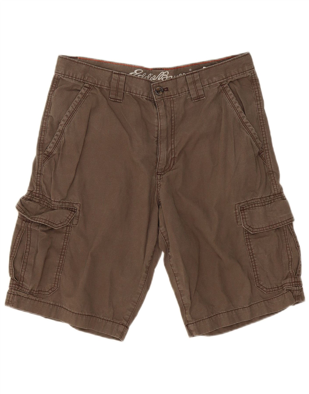 EDDIE BAUER Herre Cargo Shorts W33 Large Grå Bomuld