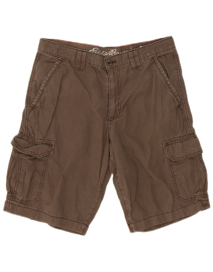 EDDIE BAUER Herre Cargo Shorts W33 Large Grå Bomuld