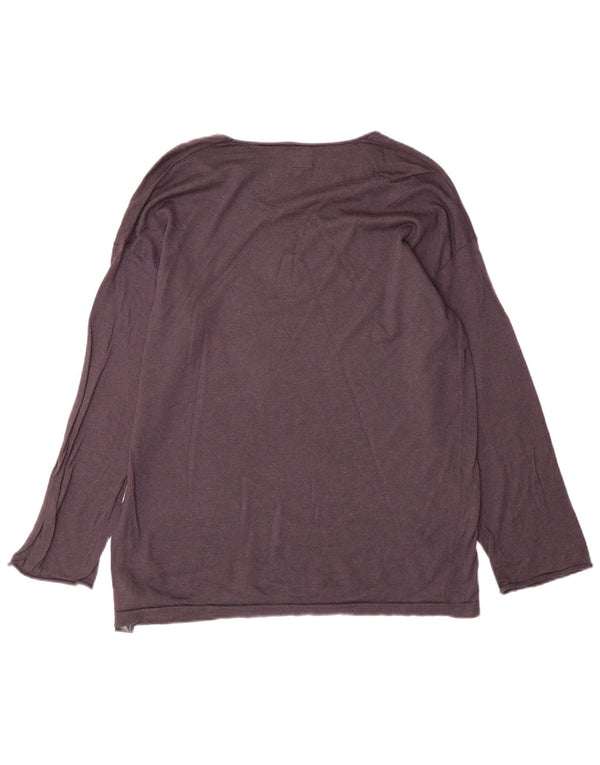 Massimo Dutti Dame Boat Neck Jumper Sweater UK 14 Medium Grey Uld