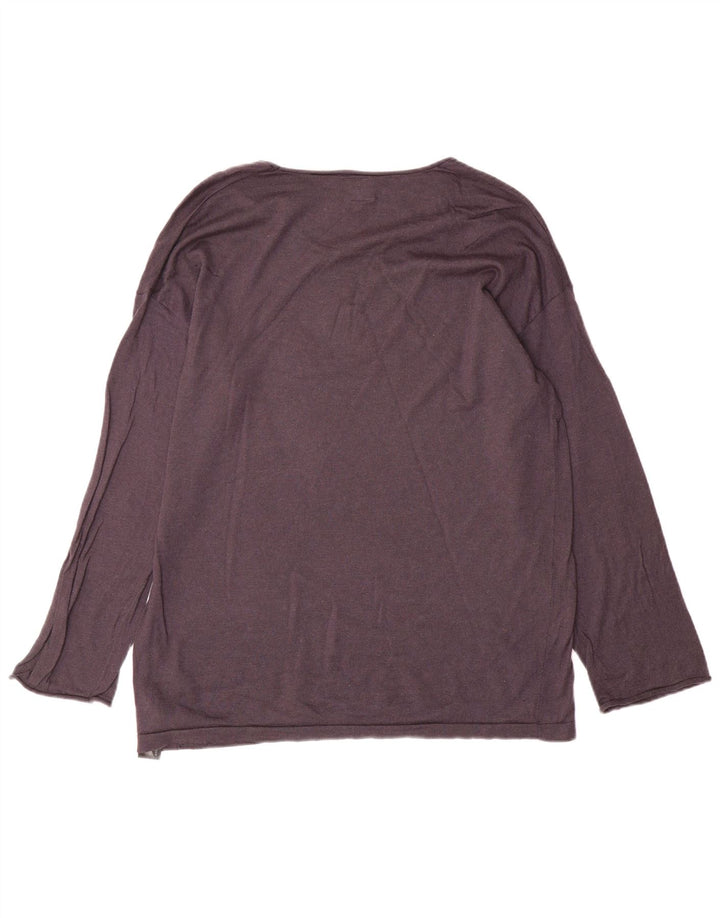 Massimo Dutti Dame Boat Neck Jumper Sweater UK 14 Medium Grey Uld