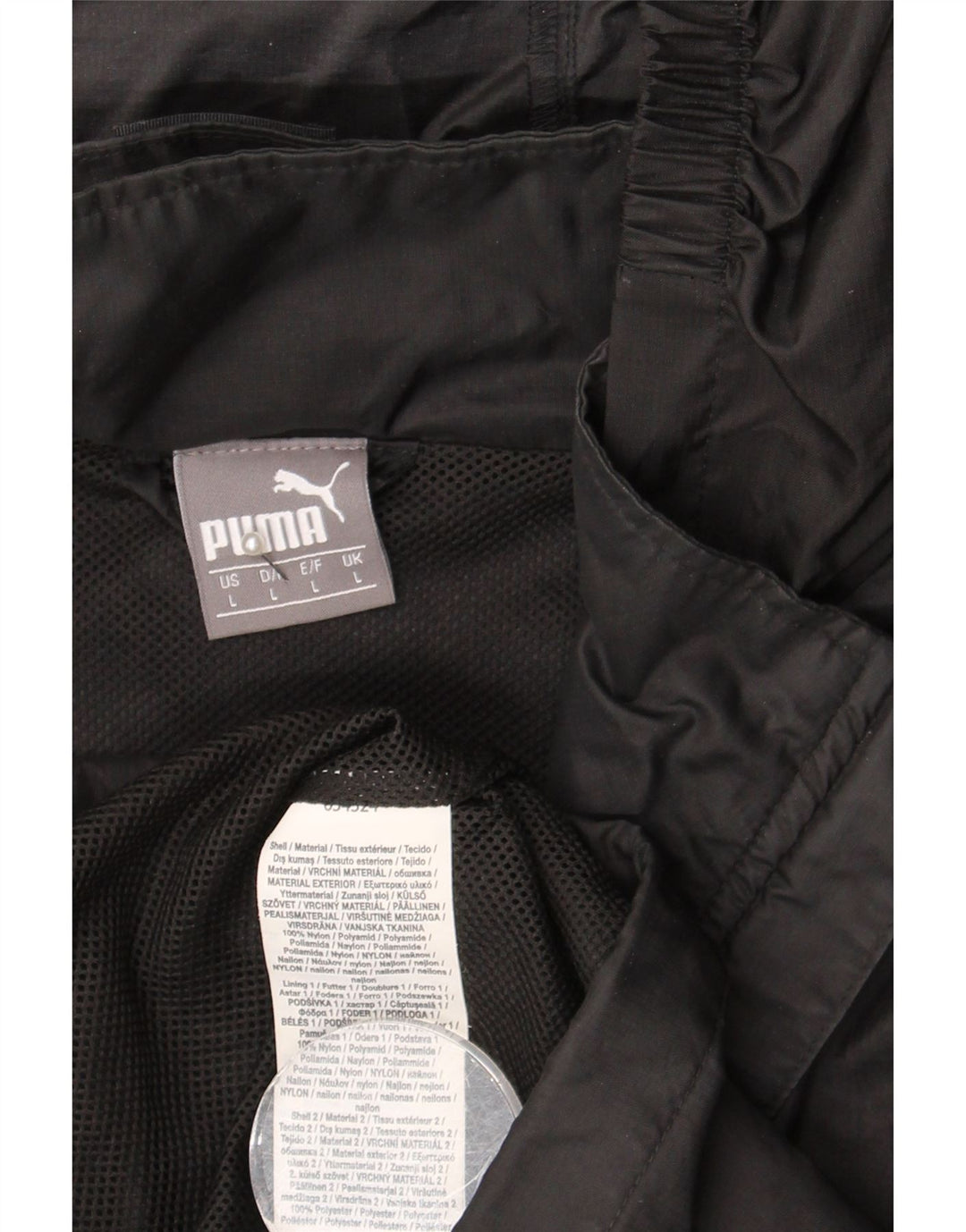 Puma Regnjakke med hætte til mænd UK 40 Stor sort nylon