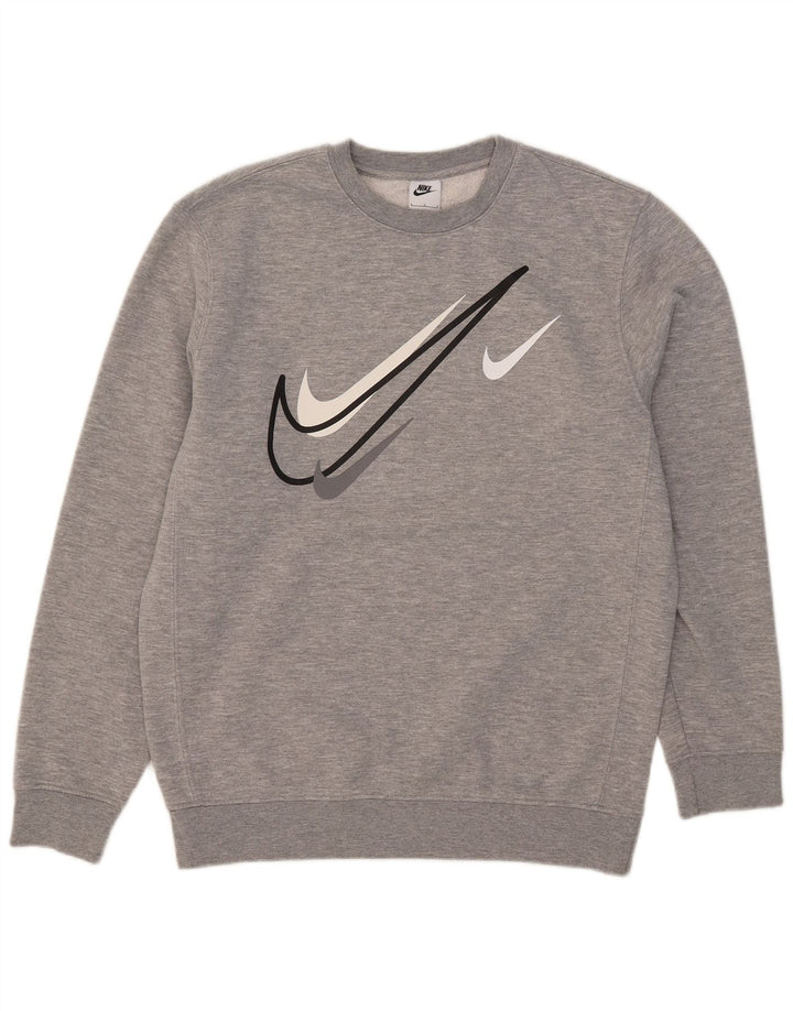 Nike grafisk sweatshirt til mænd, stor grå bomuld
