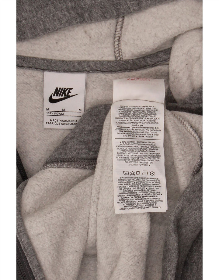 Nike hættetrøje med lynlås til drenge 10-11 år mellemgrå bomuld