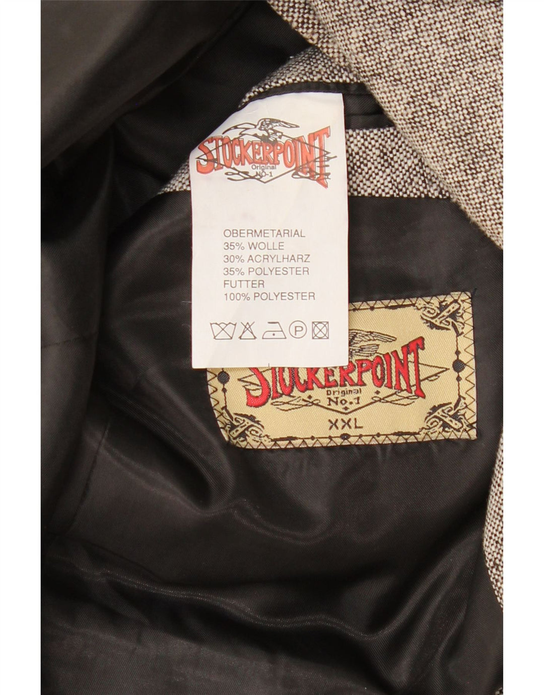 STOCKERPOINT Herre 2-knaps blazerjakke UK 44 2XL Grå Colourblock Uld