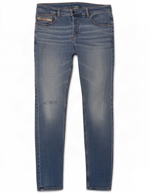 Diesel Mens Distressed Skinny Jeans W34 L34 Blue Cotton