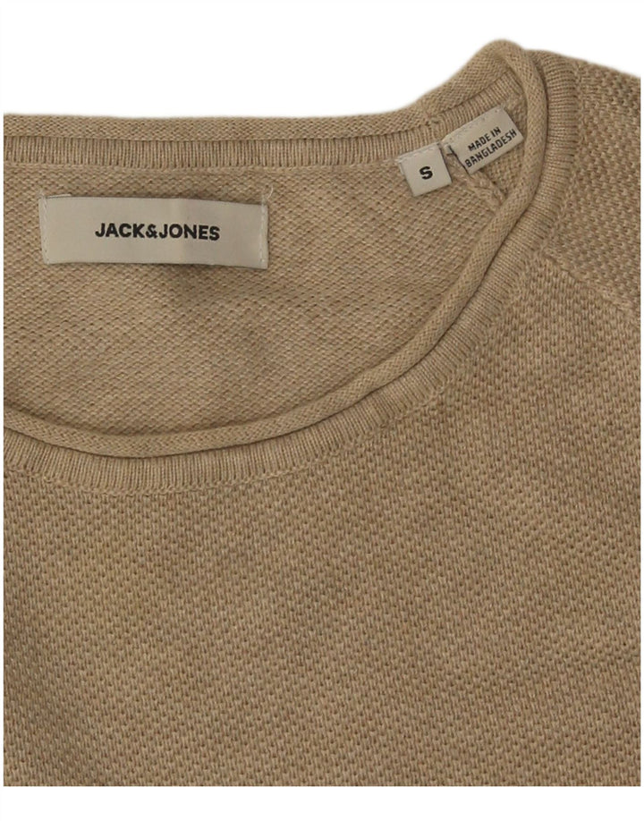 Jack & Jones Herre Boat Neck Jumper Sweater Small Beige