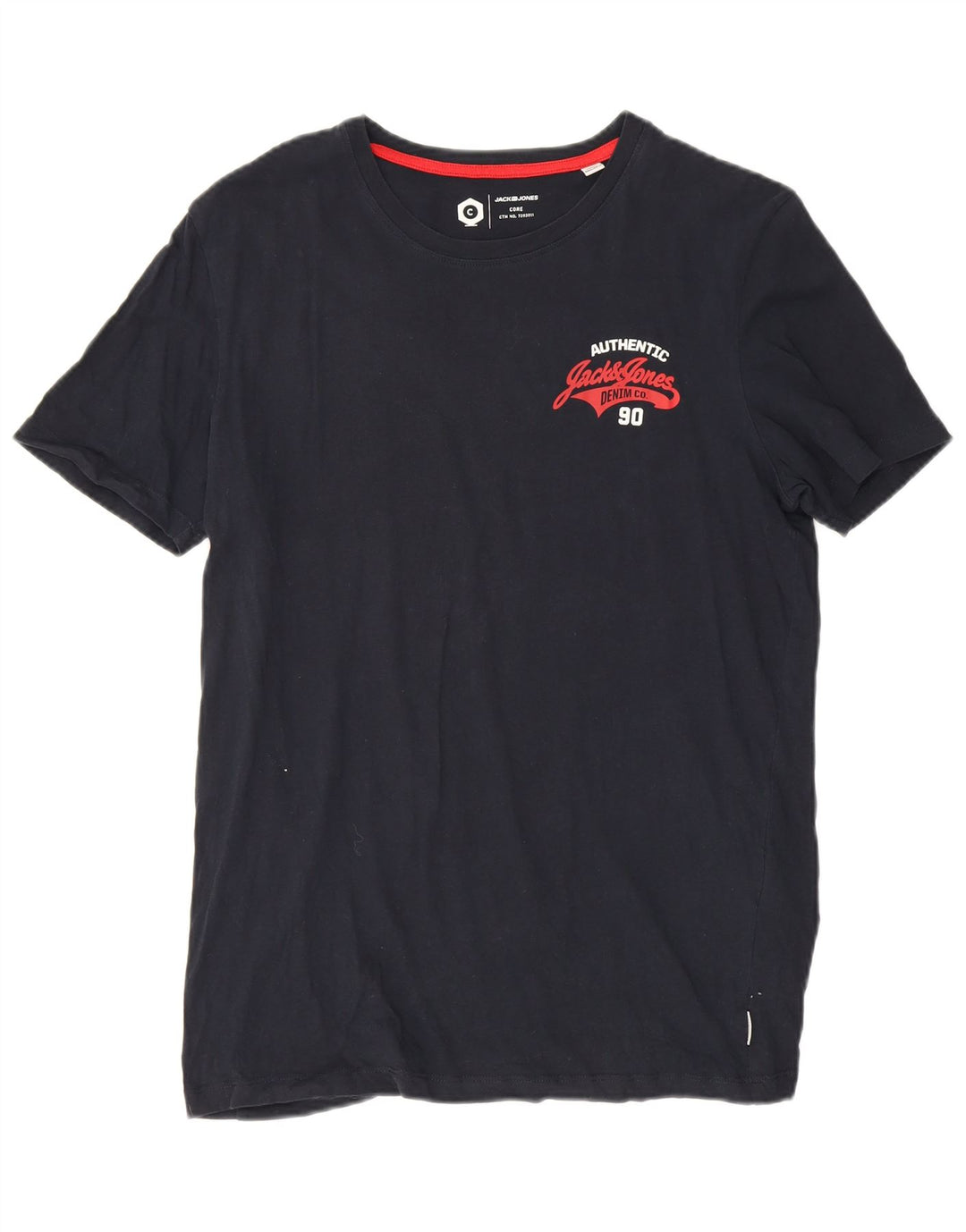 Jack & Jones Herre grafisk T-shirt Top Medium Marineblå Bomuld