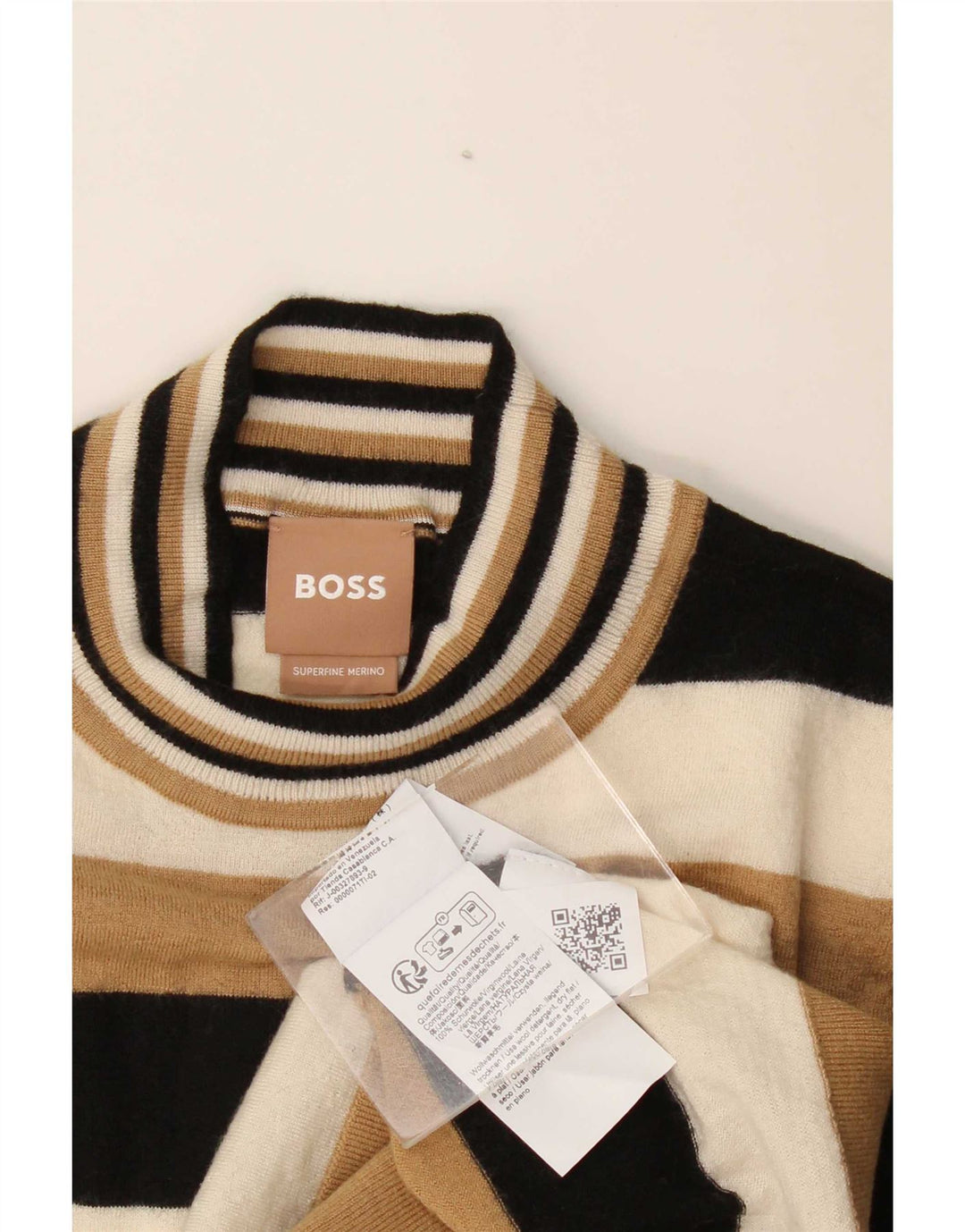 Hugo Boss Dame Turtle Neck Jumper Sweater UK 10 Small Multicolored