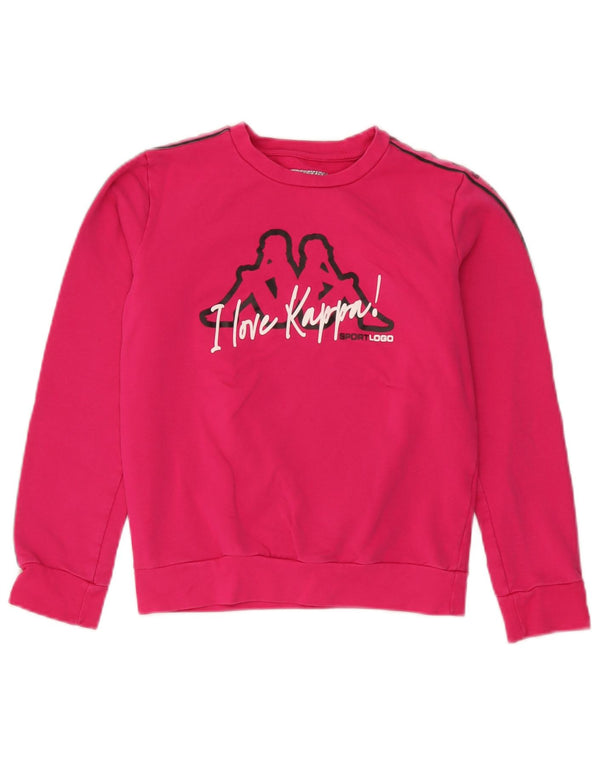 Kappa Girls Graphic Sweatshirt Jumper 13-14 år Pink Bomuld