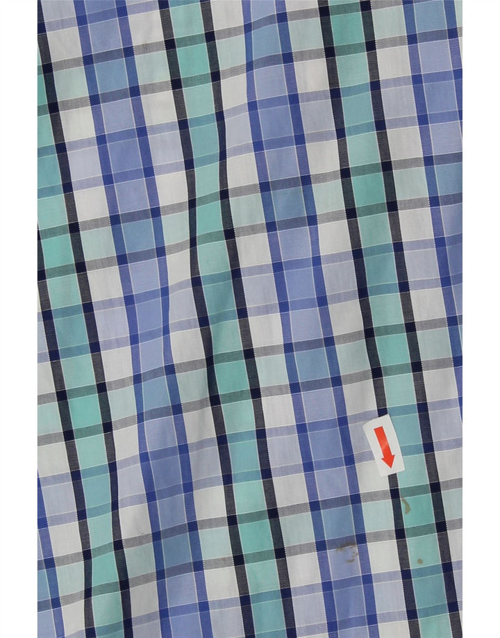 NAVIGARE Mens Short Sleeve Shirt Medium Blue Check Cotton Vintage Navigare and Second-Hand Navigare from Messina Hembry 