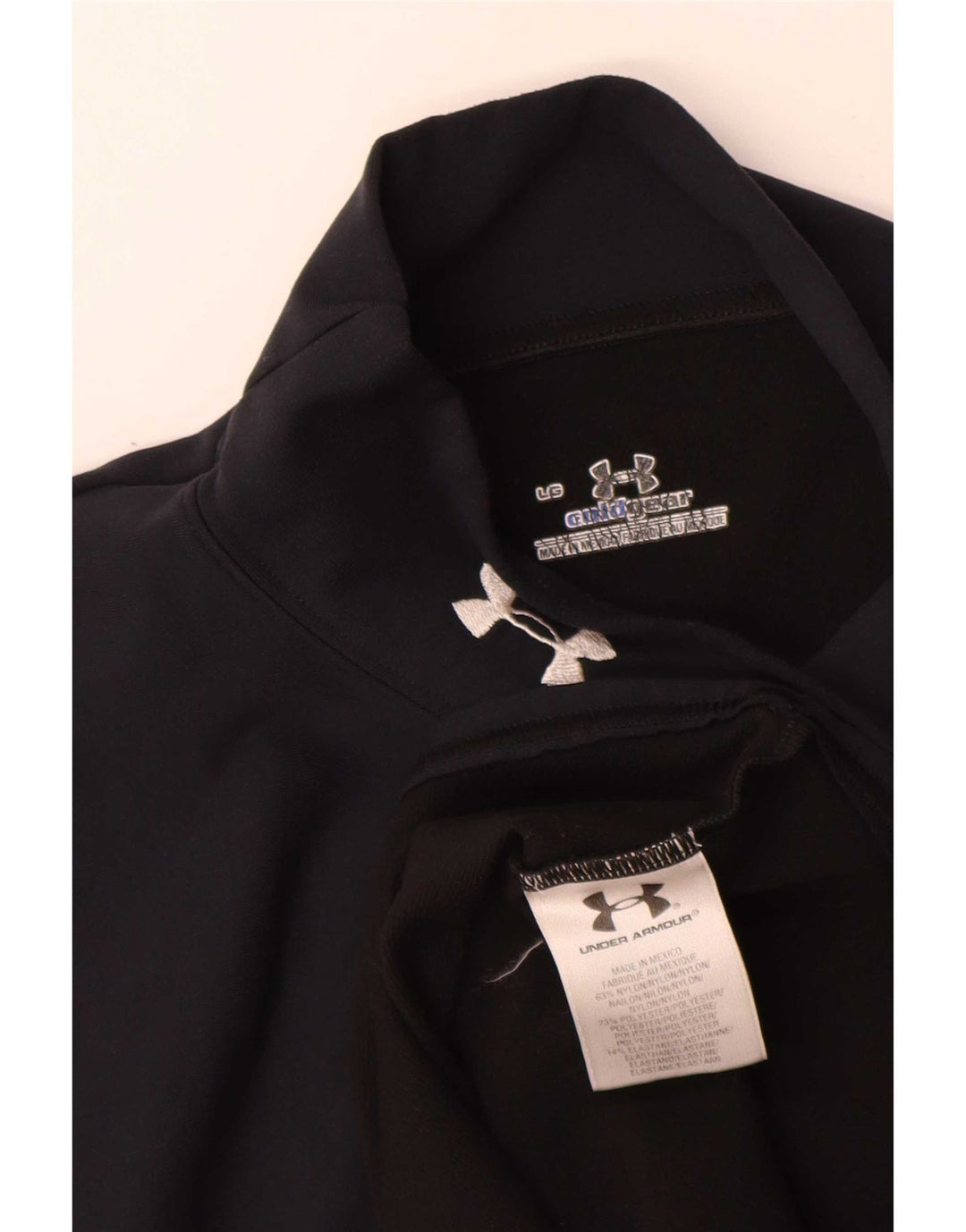 Under Armour Herre Cold Gear Top Langærmet Stor Sort Nylon