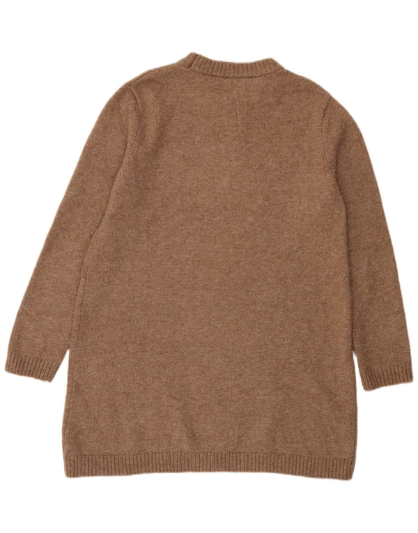 Zara Dame Jumper Dress UK 16 Large Brown Flecked Wool
