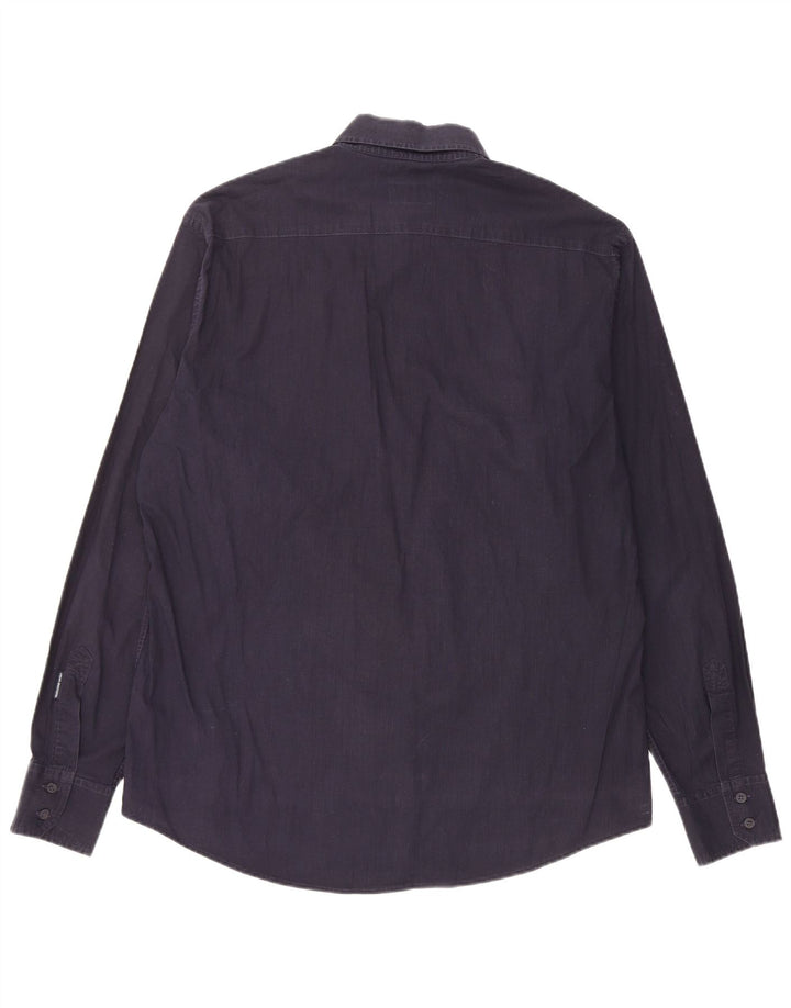 Trussardi herreskjorte XL marineblå bomuld