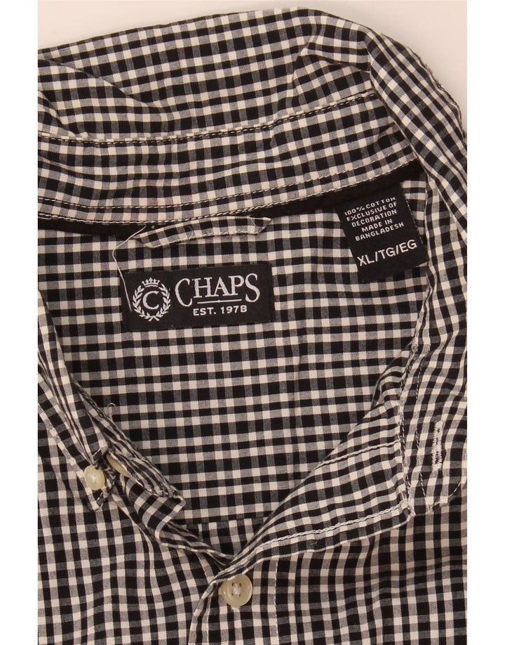 Chaps Herreskjorte XL Sort Gingham Bomuld
