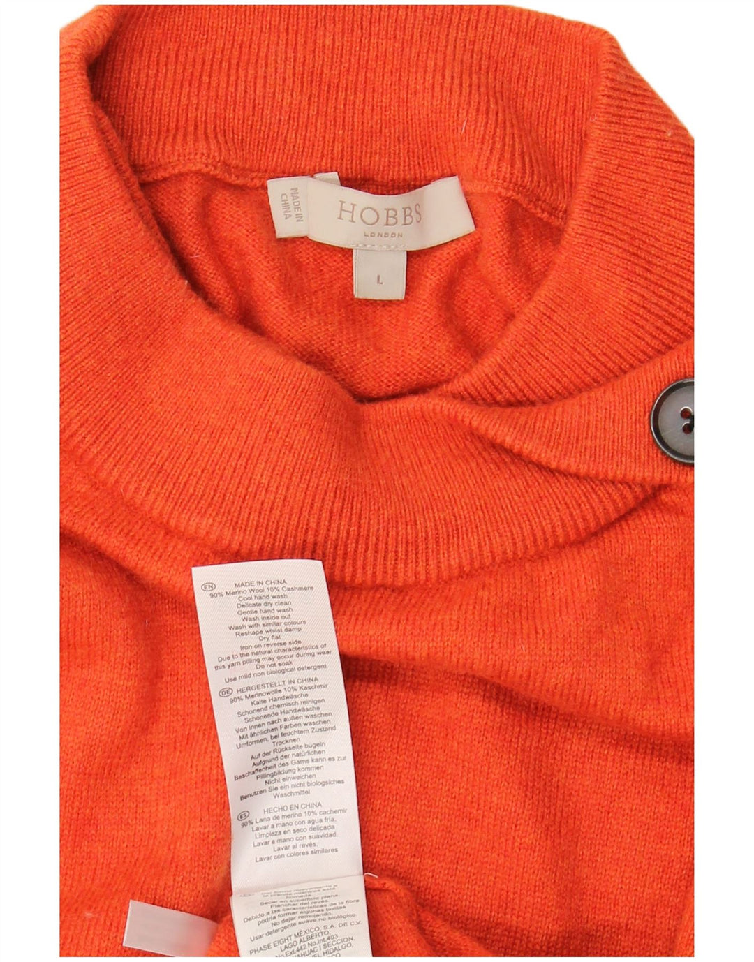 HOBBS Dame Turtle Neck Jumper Sweater UK 16 Large Orange Wool