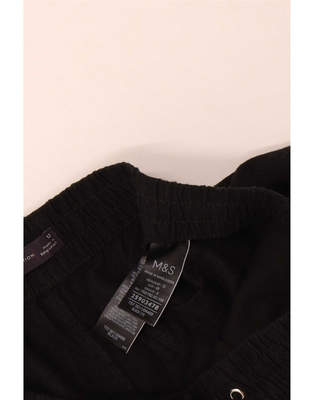 Marks & Spencer Chino Shorts til kvinder UK 12 Medium W30 Black Linen