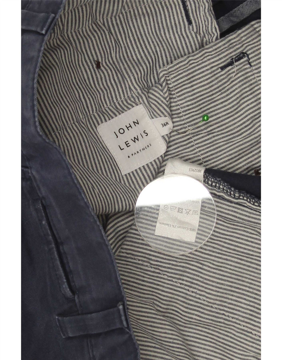 John Lewis Herre Regular Chino Shorts W36 Large Navy Blue Bomuld
