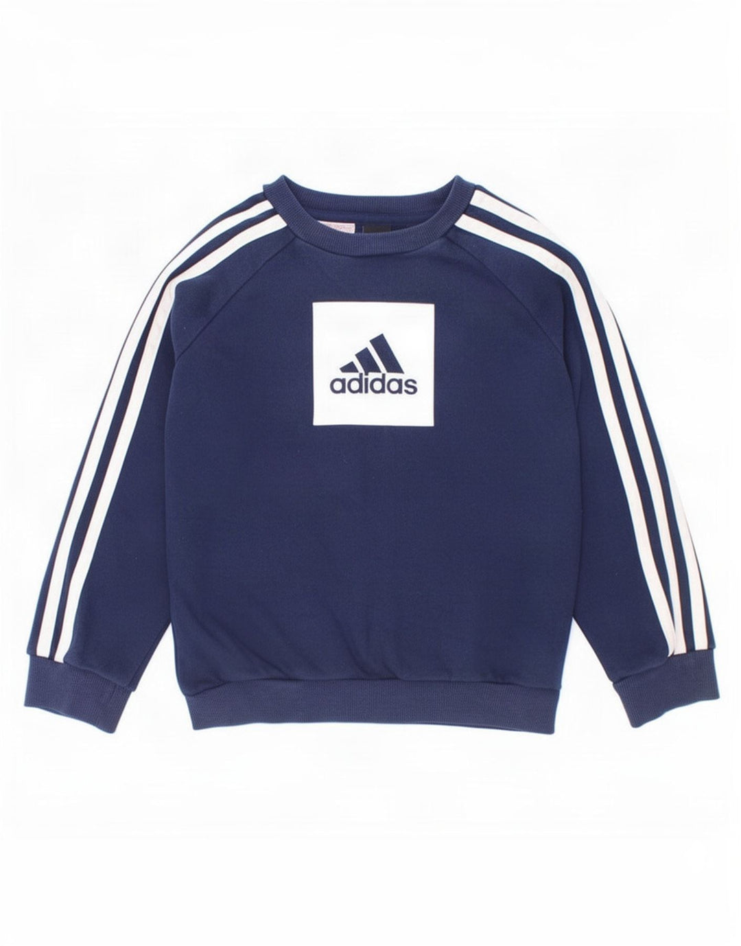 Adidas drenge grafisk sweatshirt trøje 6-7 år marineblå bomuld