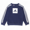 Adidas drenge grafisk sweatshirt trøje 6-7 år marineblå bomuld