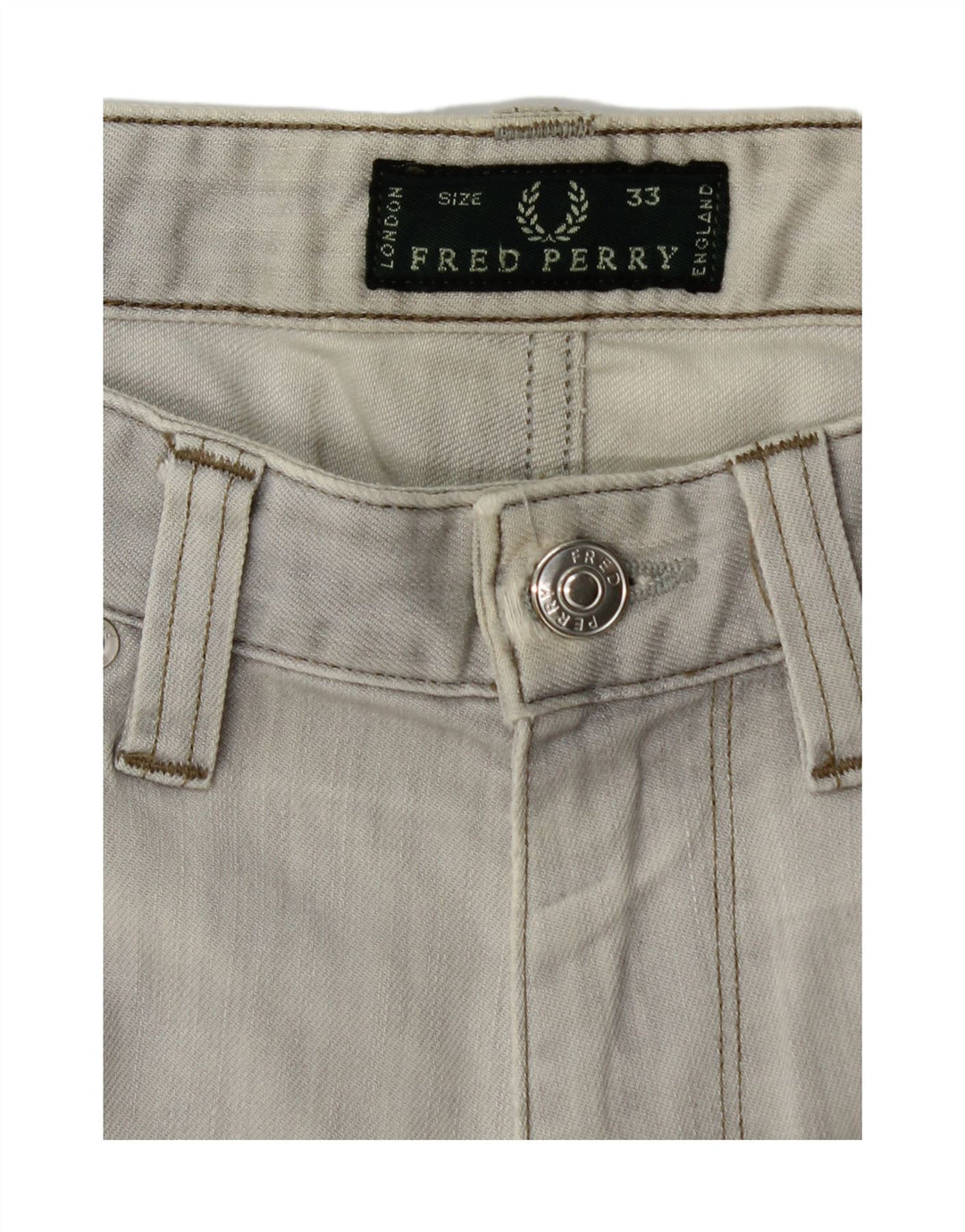 FRED PERRY Slim Jeans til mænd W33 L29 Grå bomuld