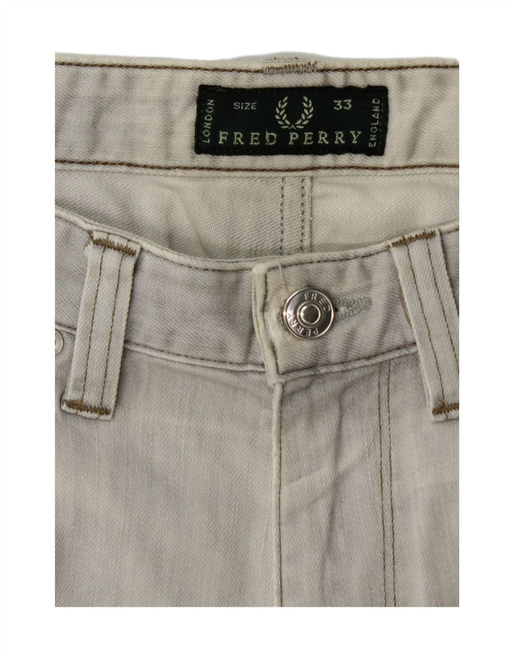 FRED PERRY Slim Jeans til mænd W33 L29 Grå bomuld