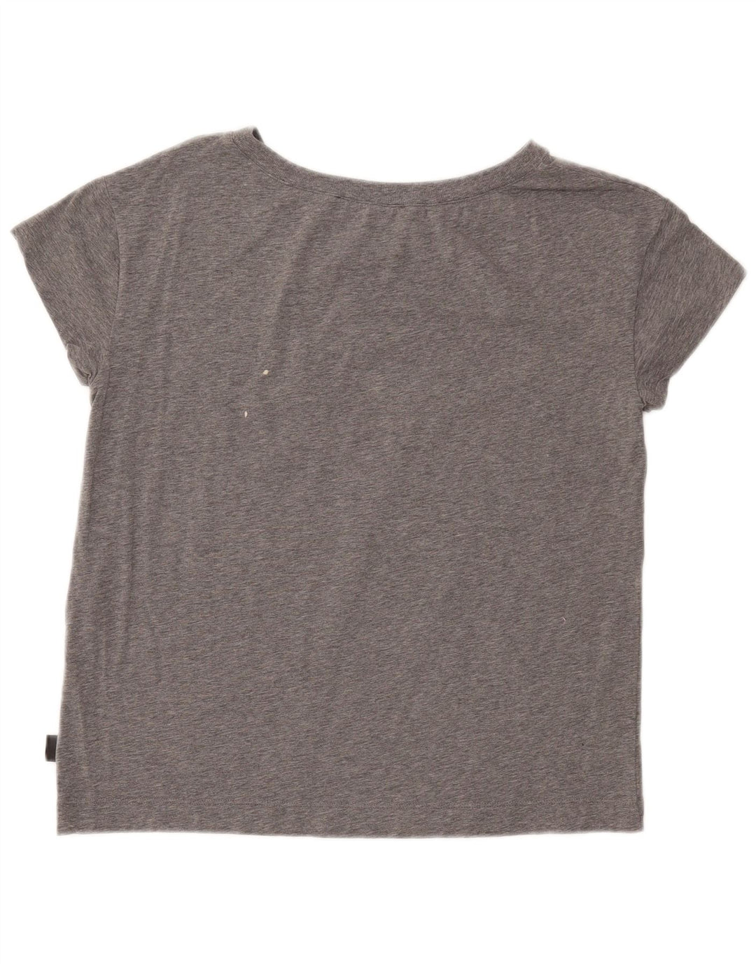 MOSCHINO Grafisk T-shirt top til kvinder IT 42 Medium Grey Flecked Bomuld
