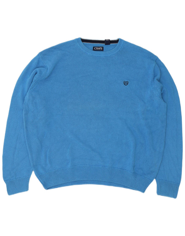 Chaps Herre Crew Neck Jumper Sweater 2XL Blå Bomuld