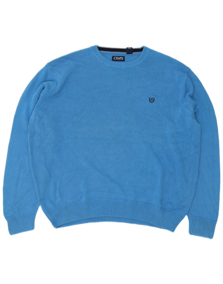Chaps Herre Crew Neck Jumper Sweater 2XL Blå Bomuld