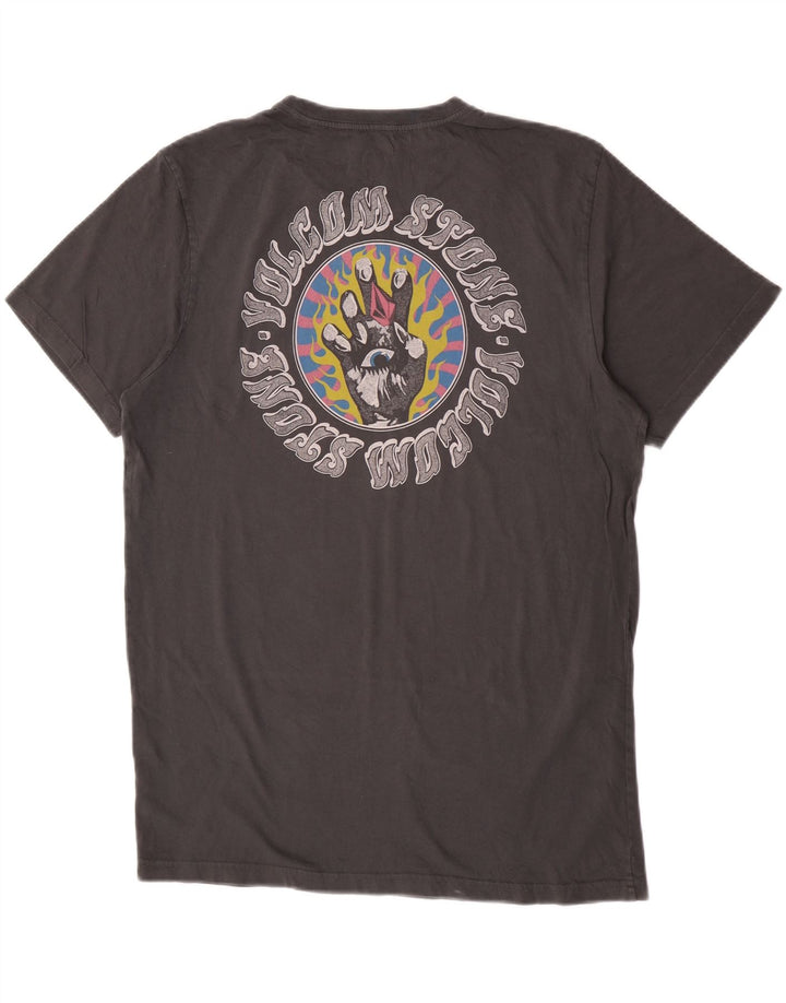 Volcom Herre Modern Fit Grafisk T-Shirt Top Stor Grå Bomuld