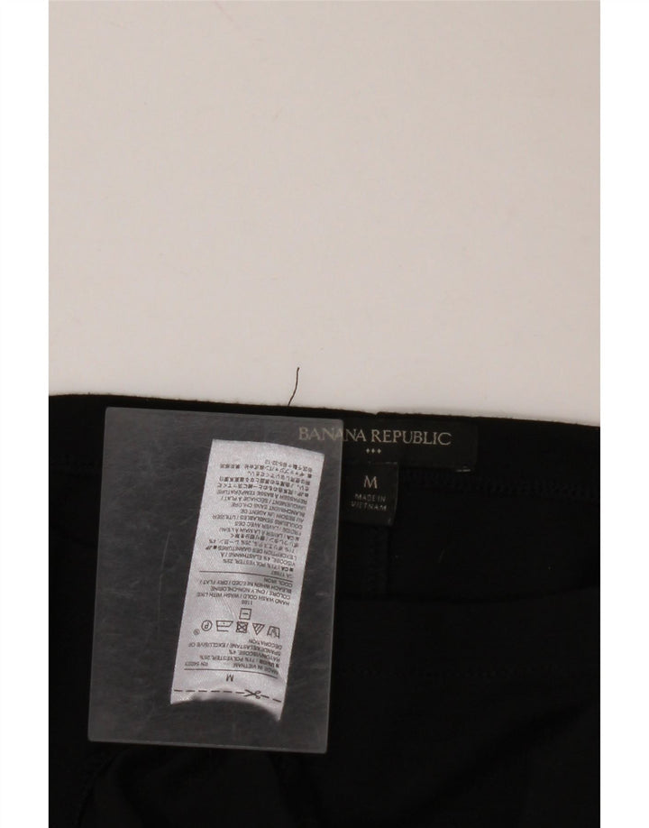 BANANA REPUBLIK Dame 3/4-ærmet blusetop UK 12 Medium Sort Polyester